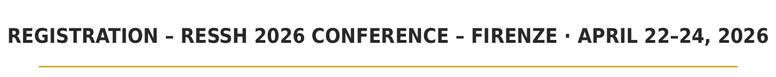 Research Evaluation in Social Sciences and Humanities - RESSH 2026>